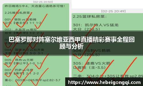 巴塞罗那对阵塞尔维亚西甲直播精彩赛事全程回顾与分析